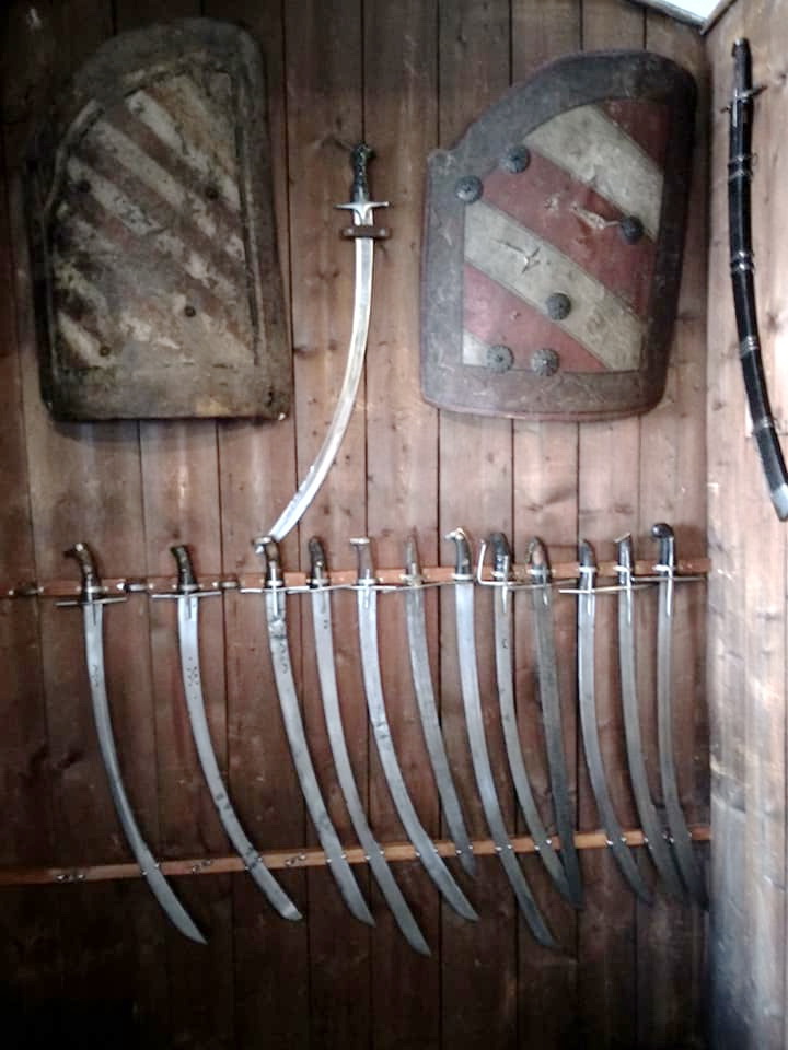 Hungarian sabers and shields 17-18 centuries. Arsenal in&nbsp;Graz.